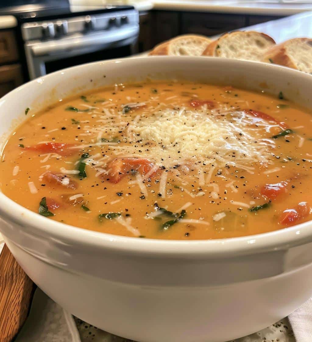 Tomato Basil Parmesan Soup