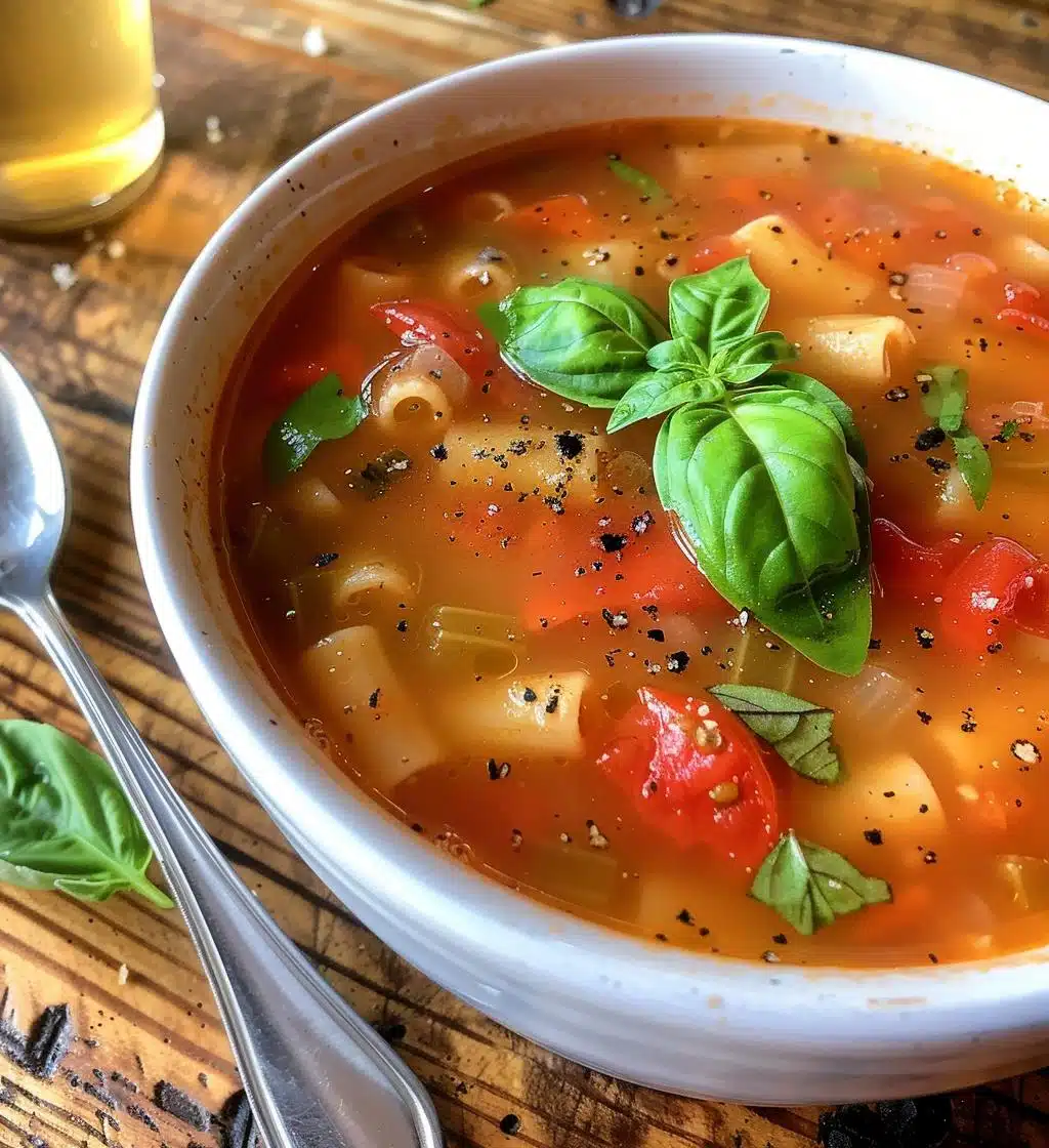 Tomato Basil Pasta Soup - detail 1
