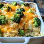 White Cheddar Broccoli Rice Casserole