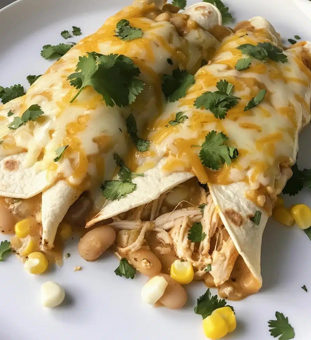 White Chicken Chili Enchiladas (chili used as sauce) - detail 1