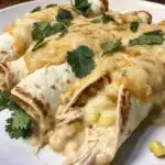 White Chicken Chili Enchiladas (chili used as sauce)