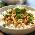 White Chicken Chili Rice Bowls