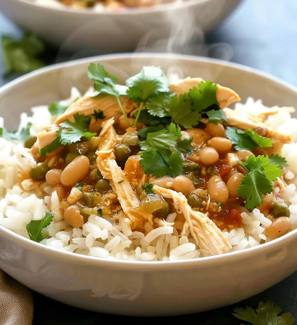 White Chicken Chili Rice Bowls