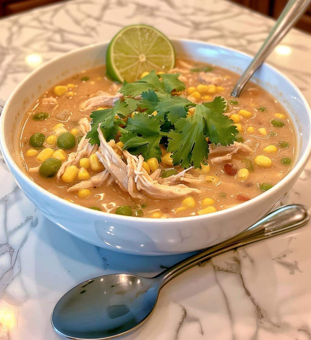 White Chicken Chili with Corn & Lime