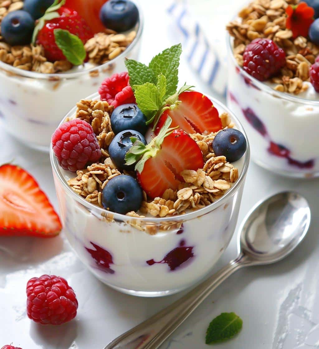 Yogurt Parfait Christmas Cups