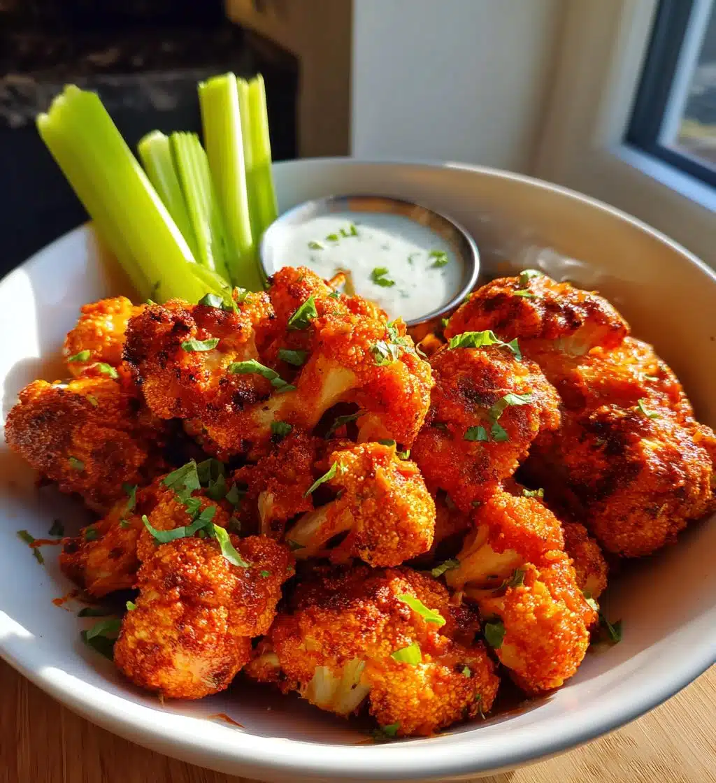 air fryer buffalo cauliflower wings - detail 1