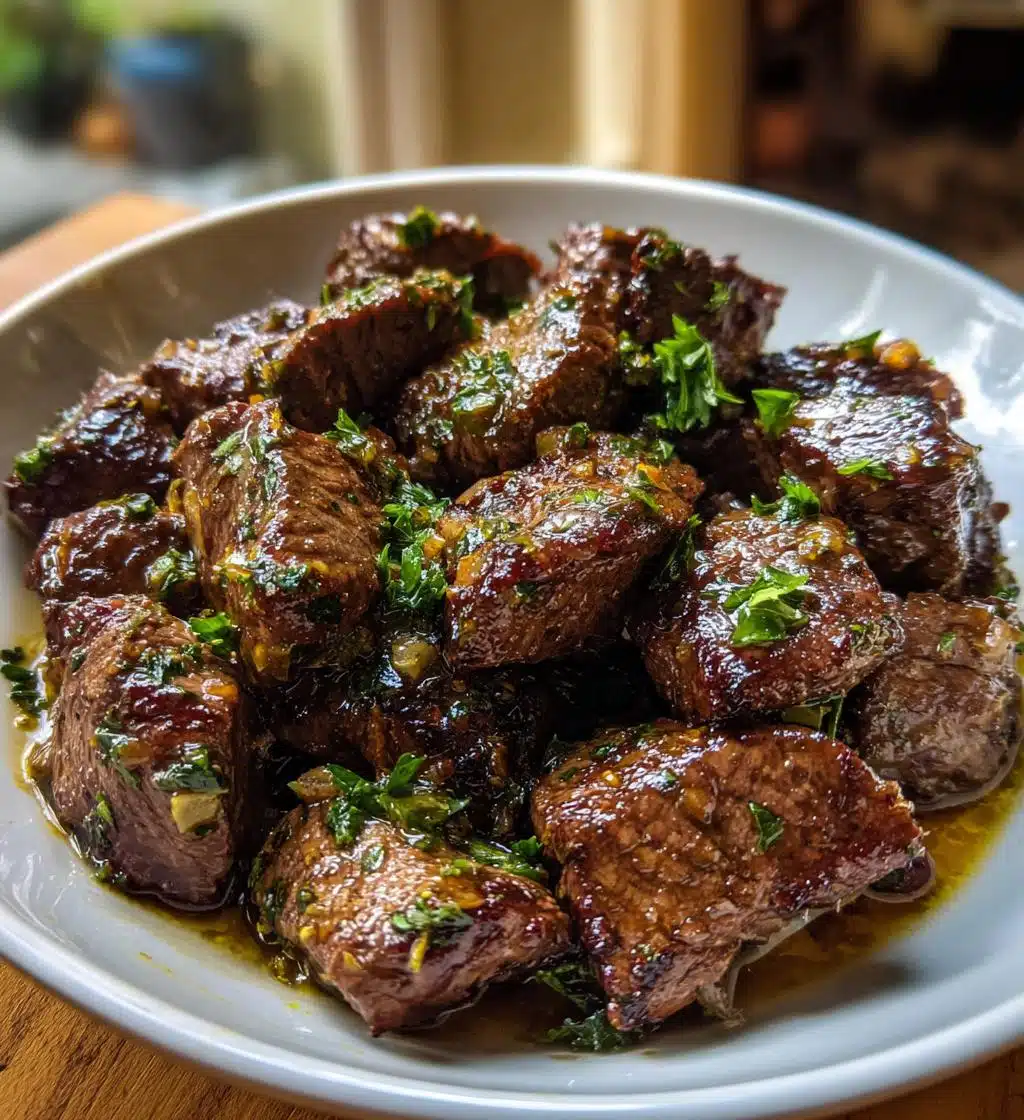 air fryer garlic butter steak bites