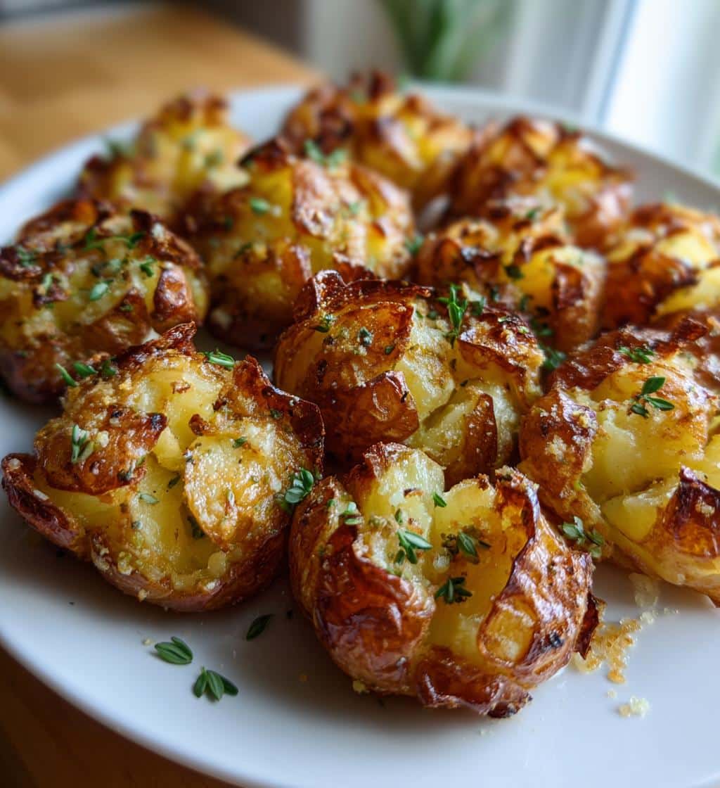 air fryer smashed potatoes - detail 1