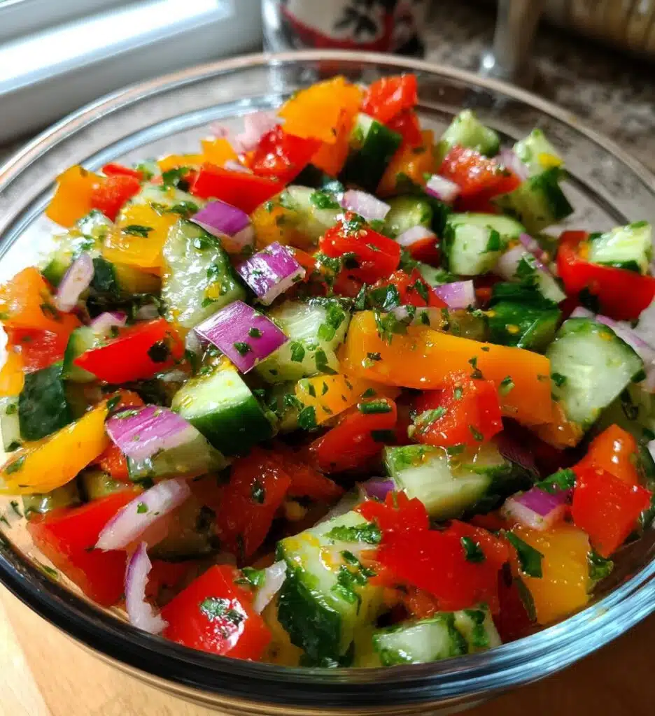 amazing viral cucumber pepper salad recipe