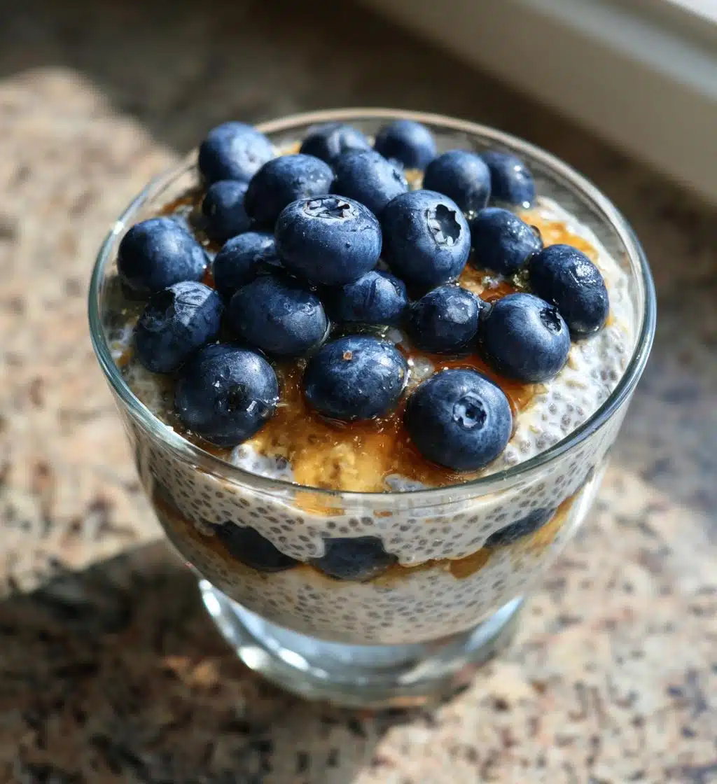 blueberry chia seed pudding - detail 1