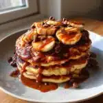 caramel chocolate pancakes vegan gluten free