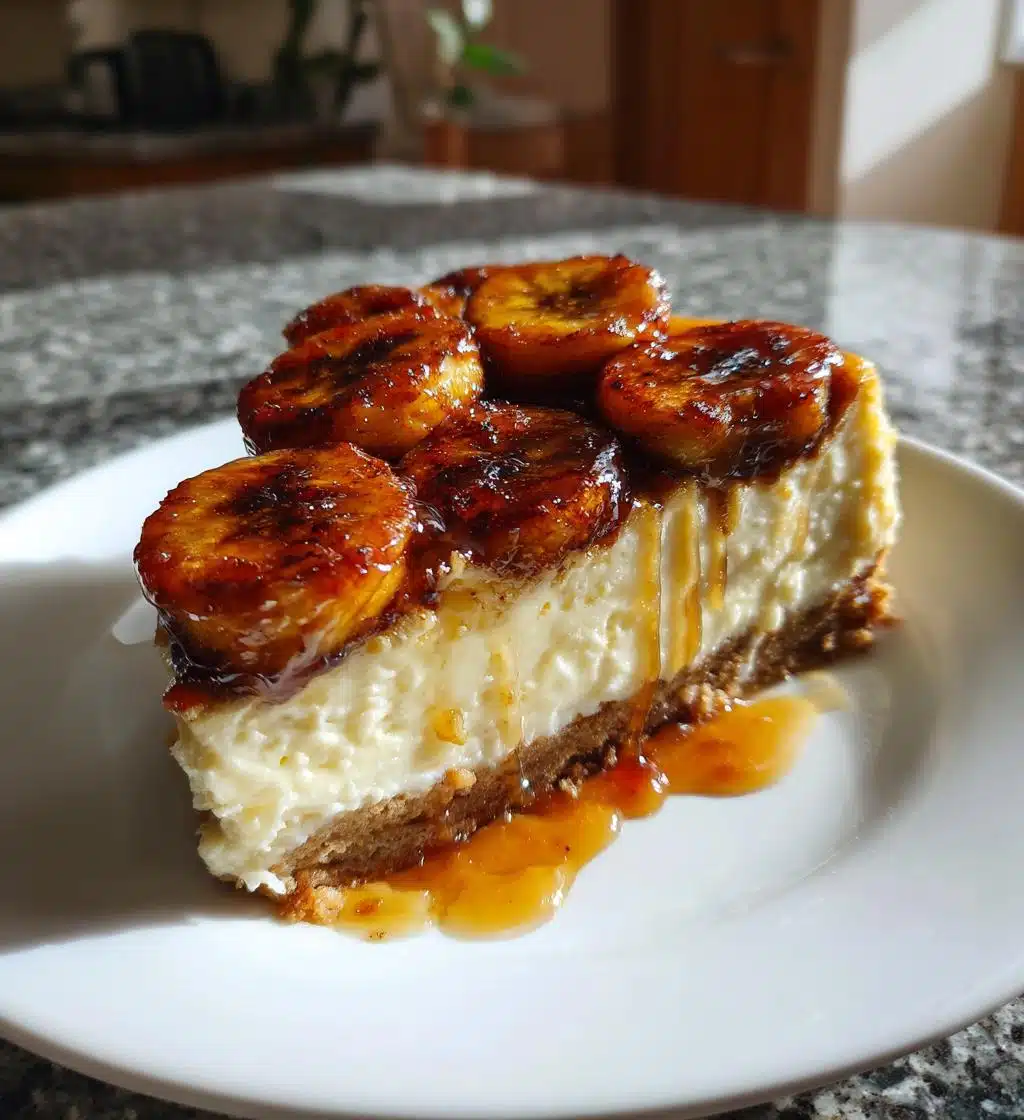 caramelized banana cheesecake rum glaze recipe - detail 1