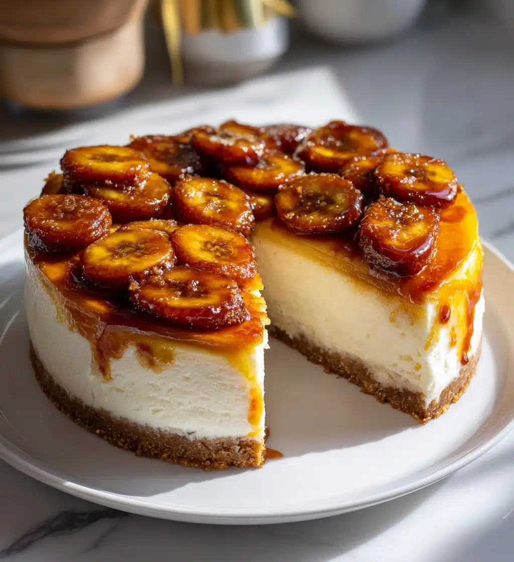 caramelized banana cheesecake rum glaze recipe