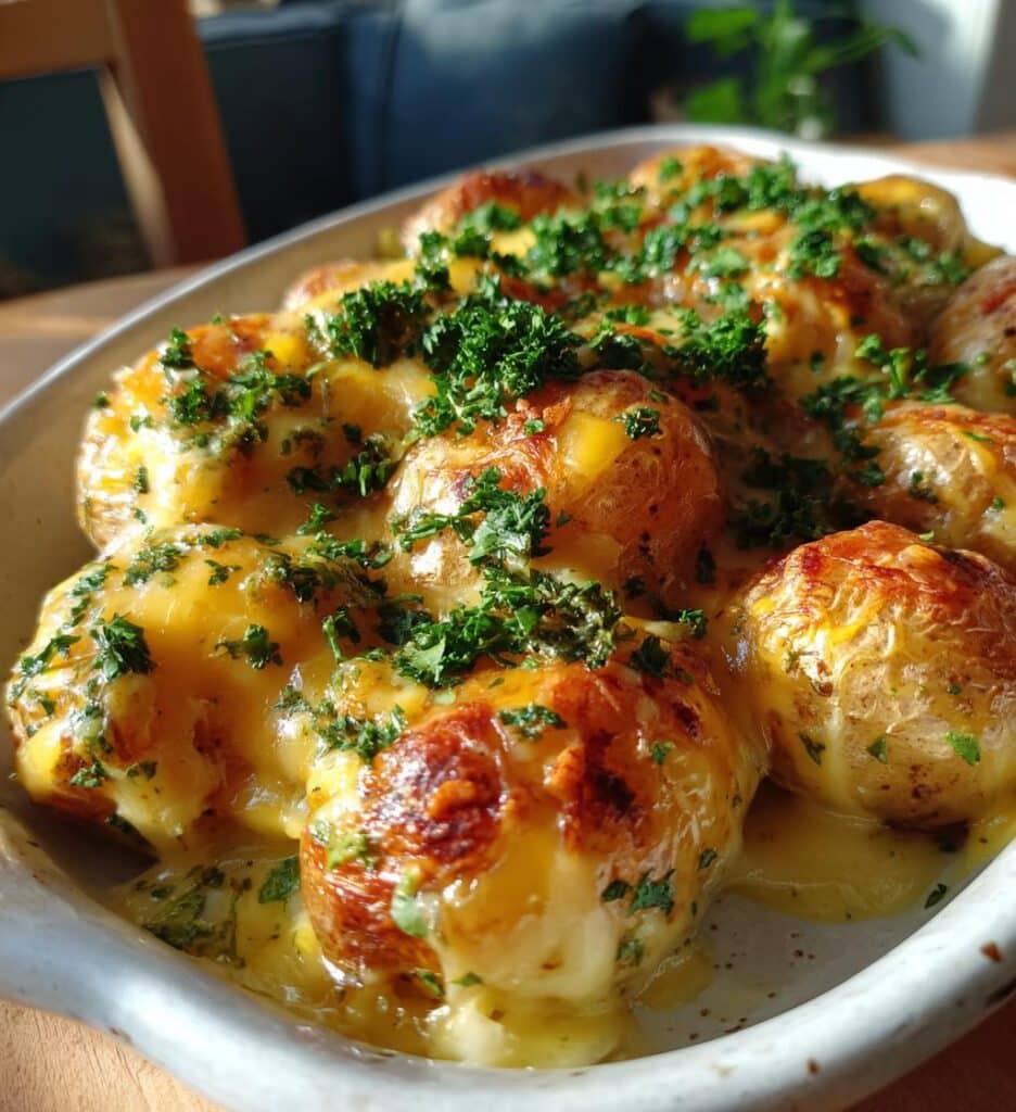 cheesy boiled baby potatoes