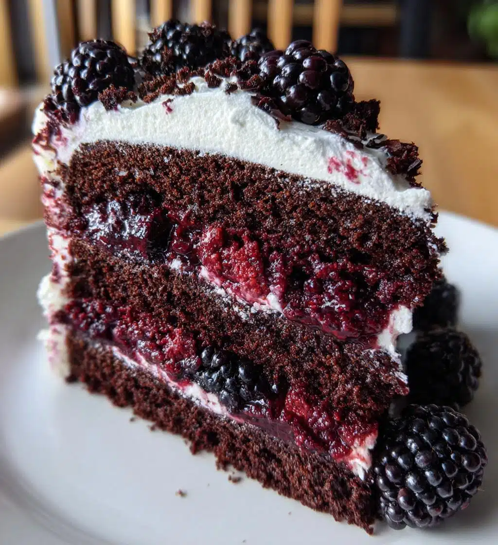 chocolate blackberry gothic halloween cake - detail 1