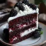 chocolate blackberry gothic halloween cake