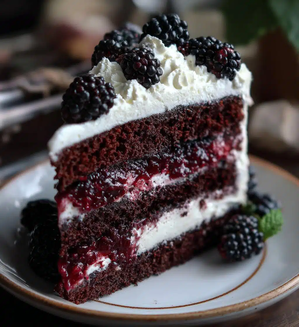 chocolate blackberry gothic halloween cake