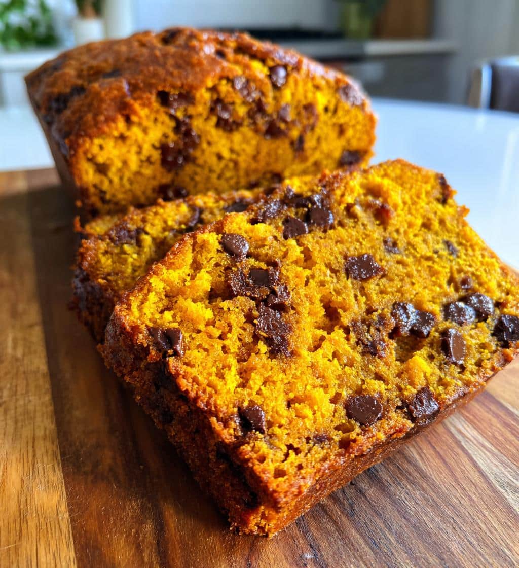 chocolate chip pumpkin bread - detail 1