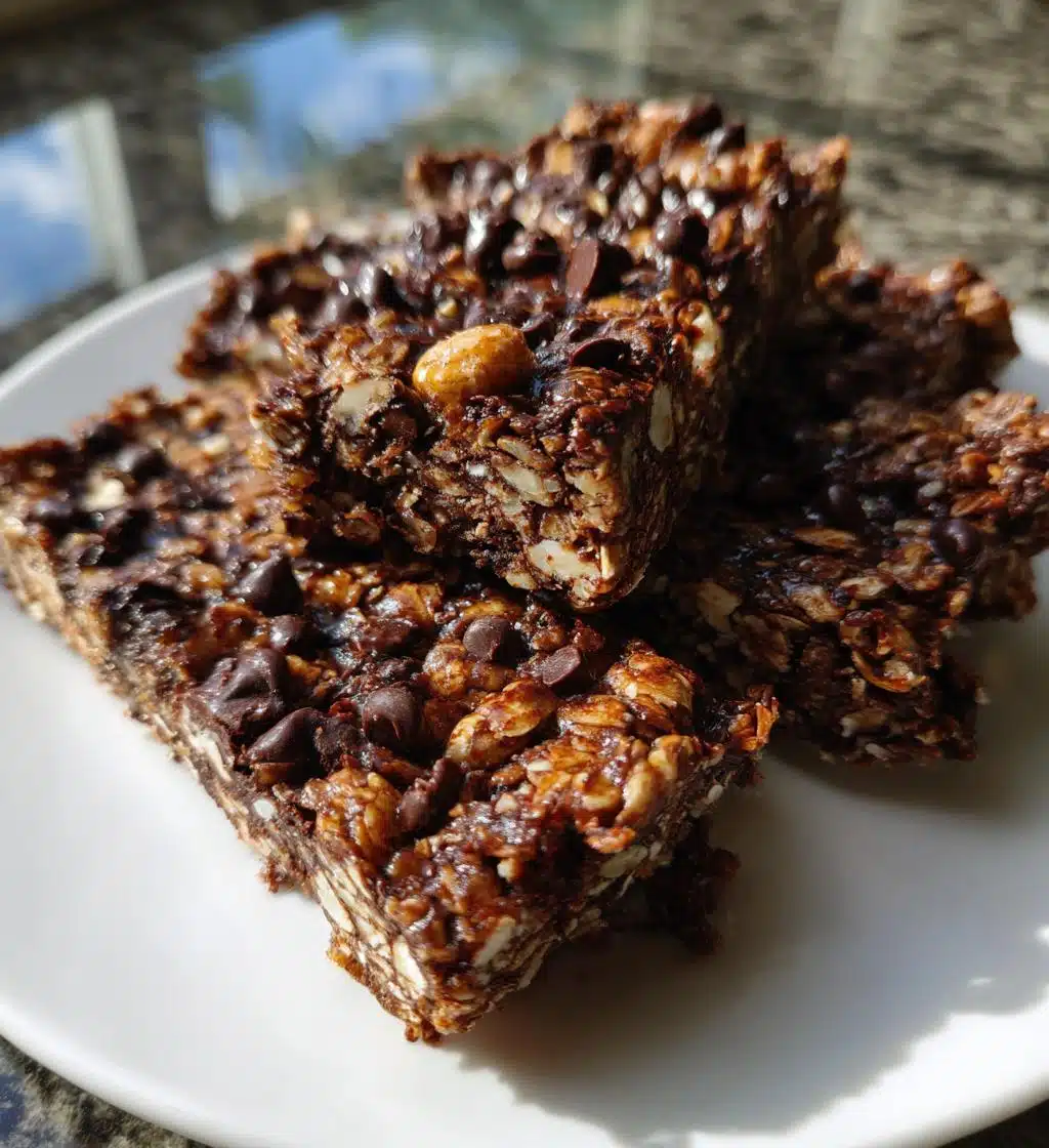 chocolate granola bars - detail 1
