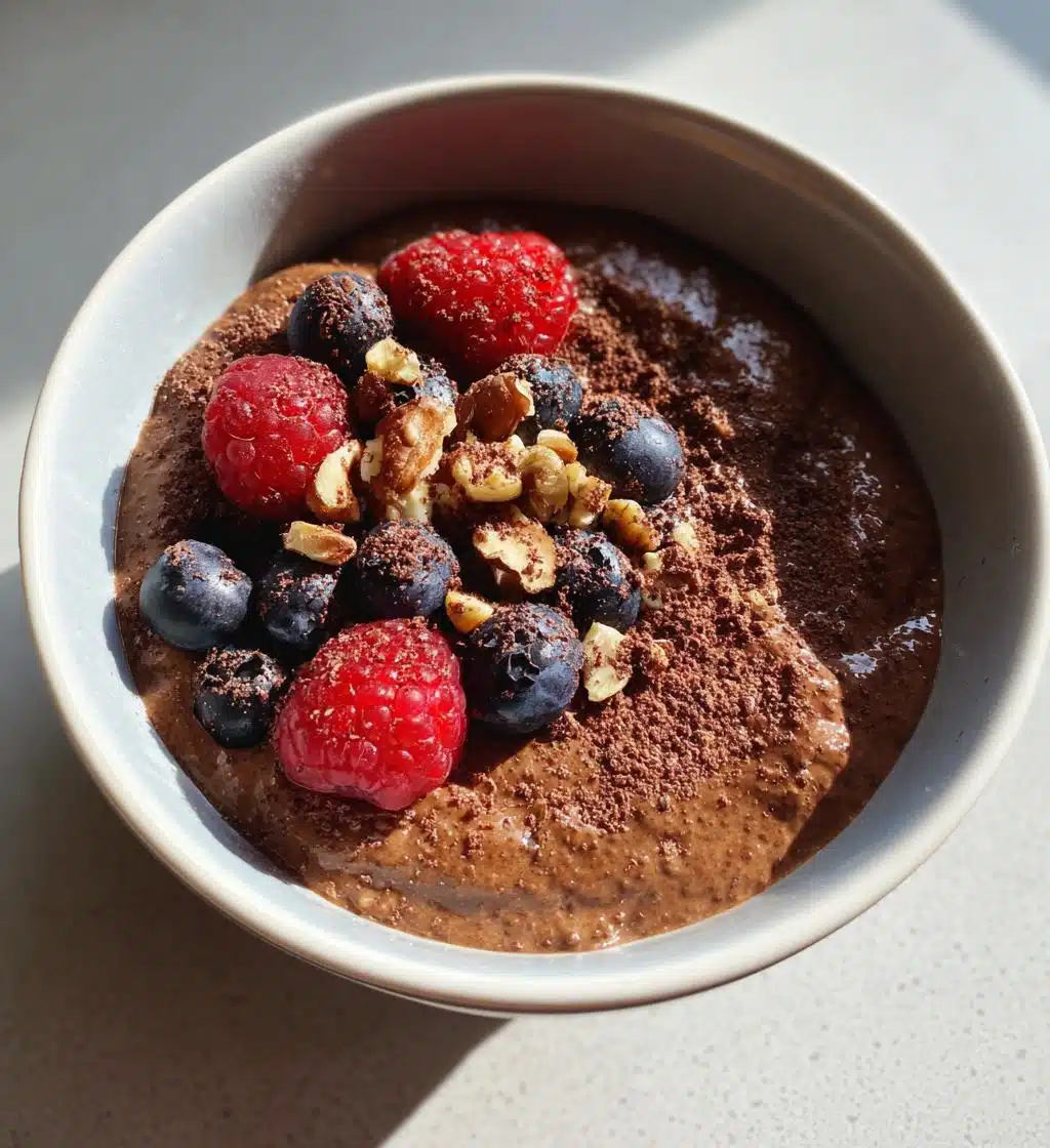 chocolate keto chia pudding - detail 1