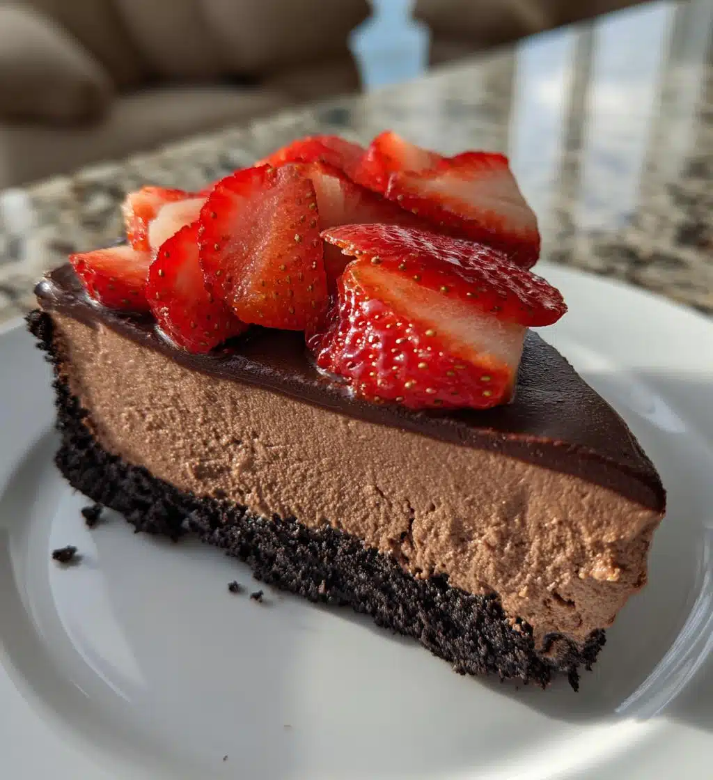 chocolate strawberry cheesecake - detail 1