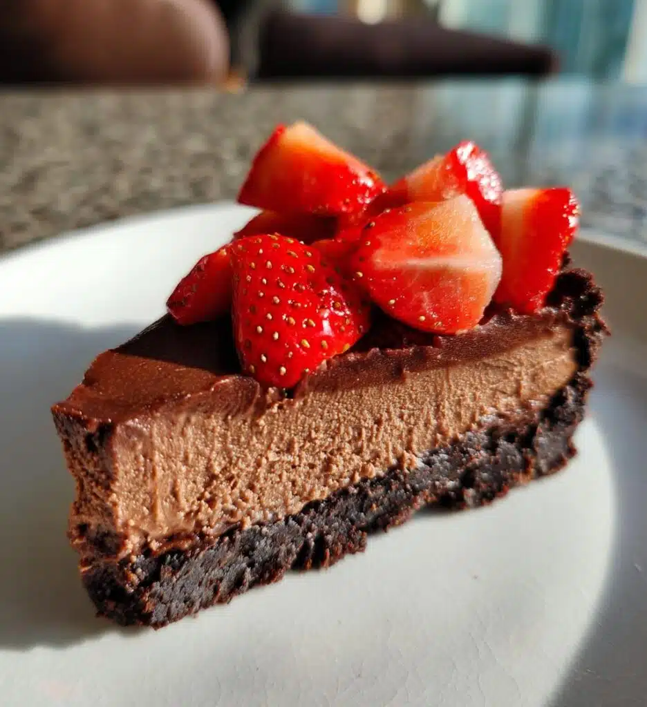 chocolate strawberry cheesecake