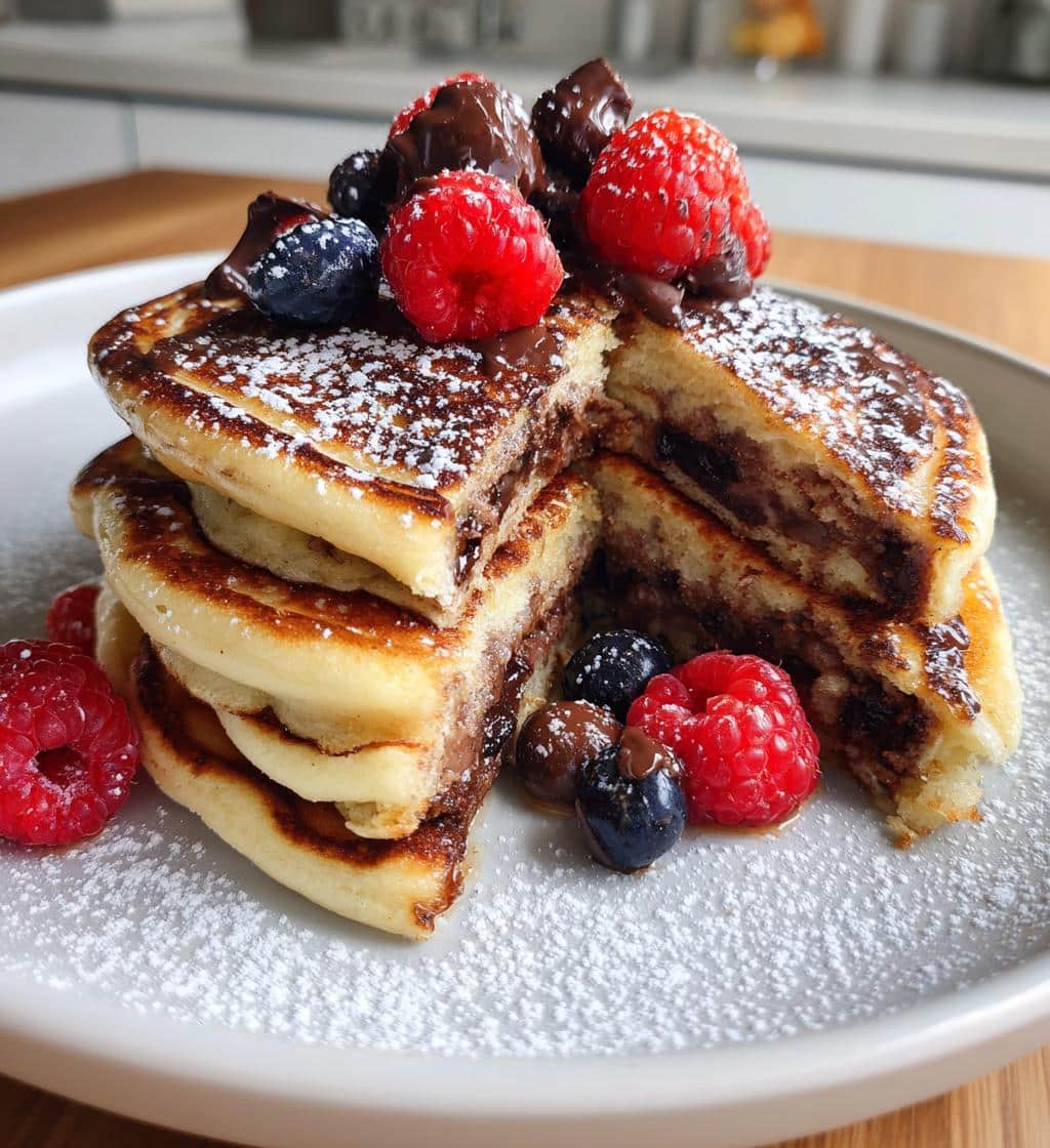 chocolate stuffed pancakes vegan gluten free - detail 1