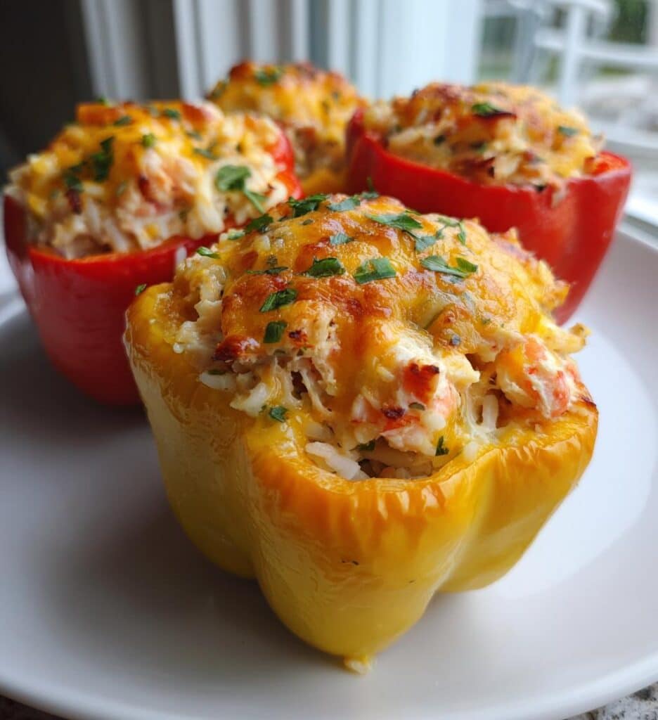 crab and shrimp stuffed bell peppers recipe