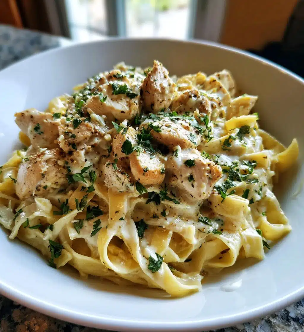 creamy garlic parmesan chicken pasta recipe - detail 1