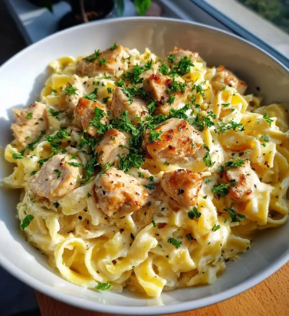 creamy garlic parmesan chicken pasta recipe
