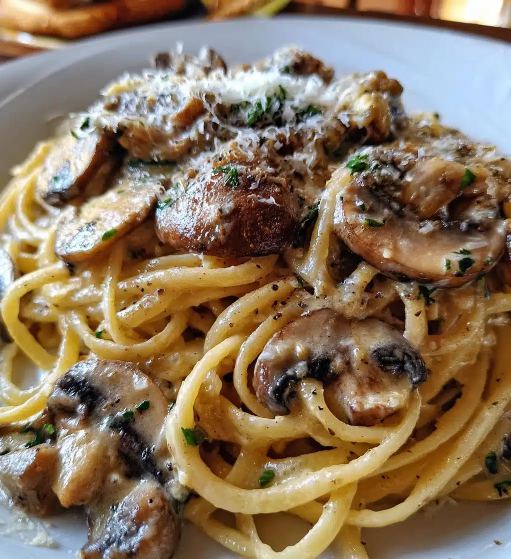 creamy mushroom sauce - detail 1