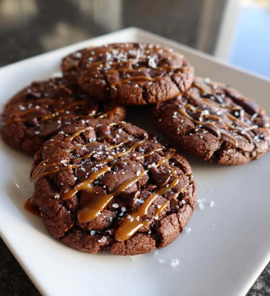 double chocolate salted caramel cookies recipe - detail 1