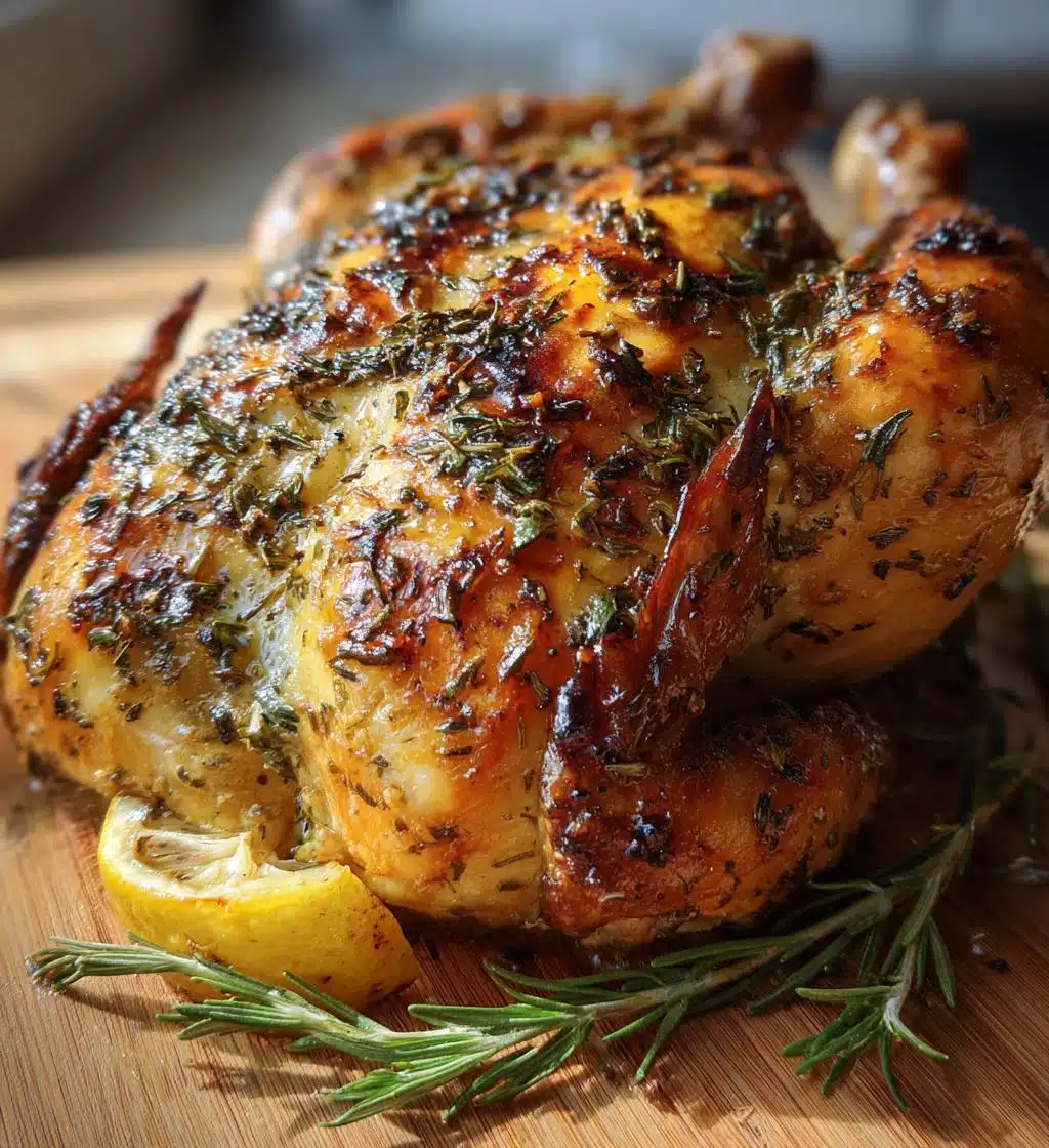 garlic herb butter roast chicken recipe - detail 1