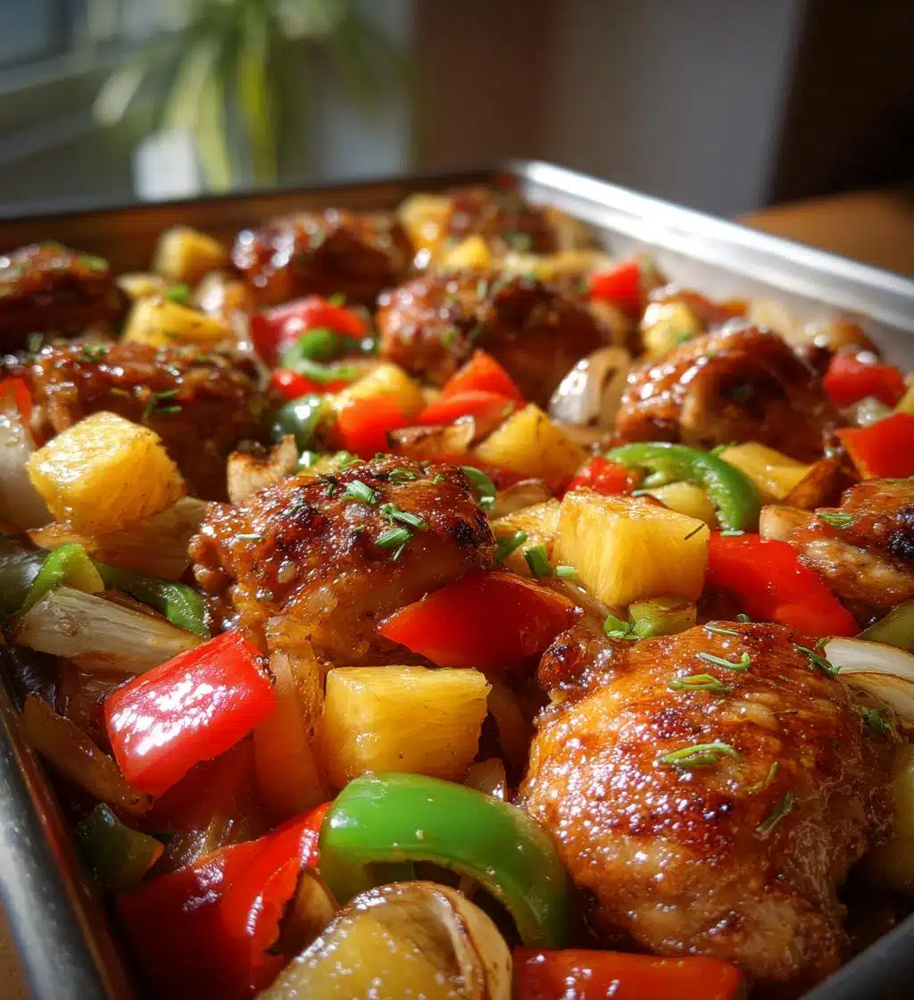 hawaiian chicken sheet pan tropical escape for dinner - detail 1
