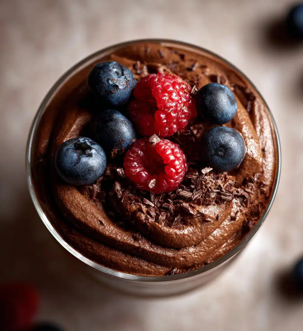 healthy chocolate mousse - detail 1