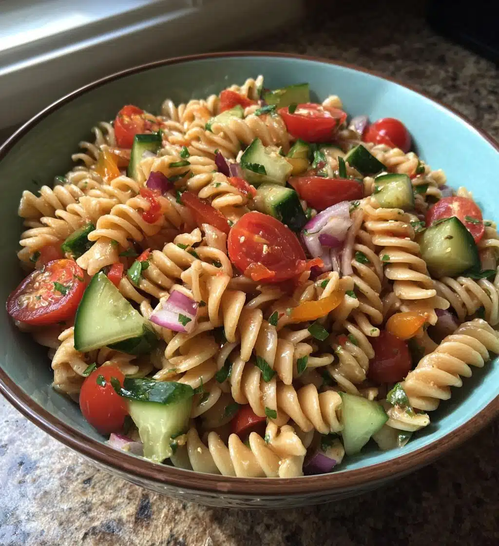 healthy vegan pasta salad - detail 1