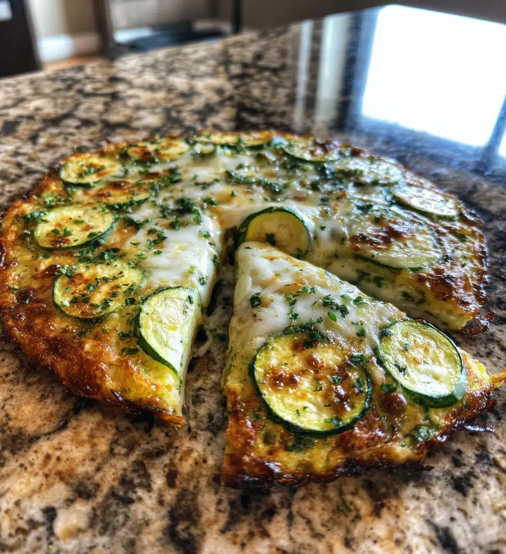 keto zucchini pizza crust - detail 1