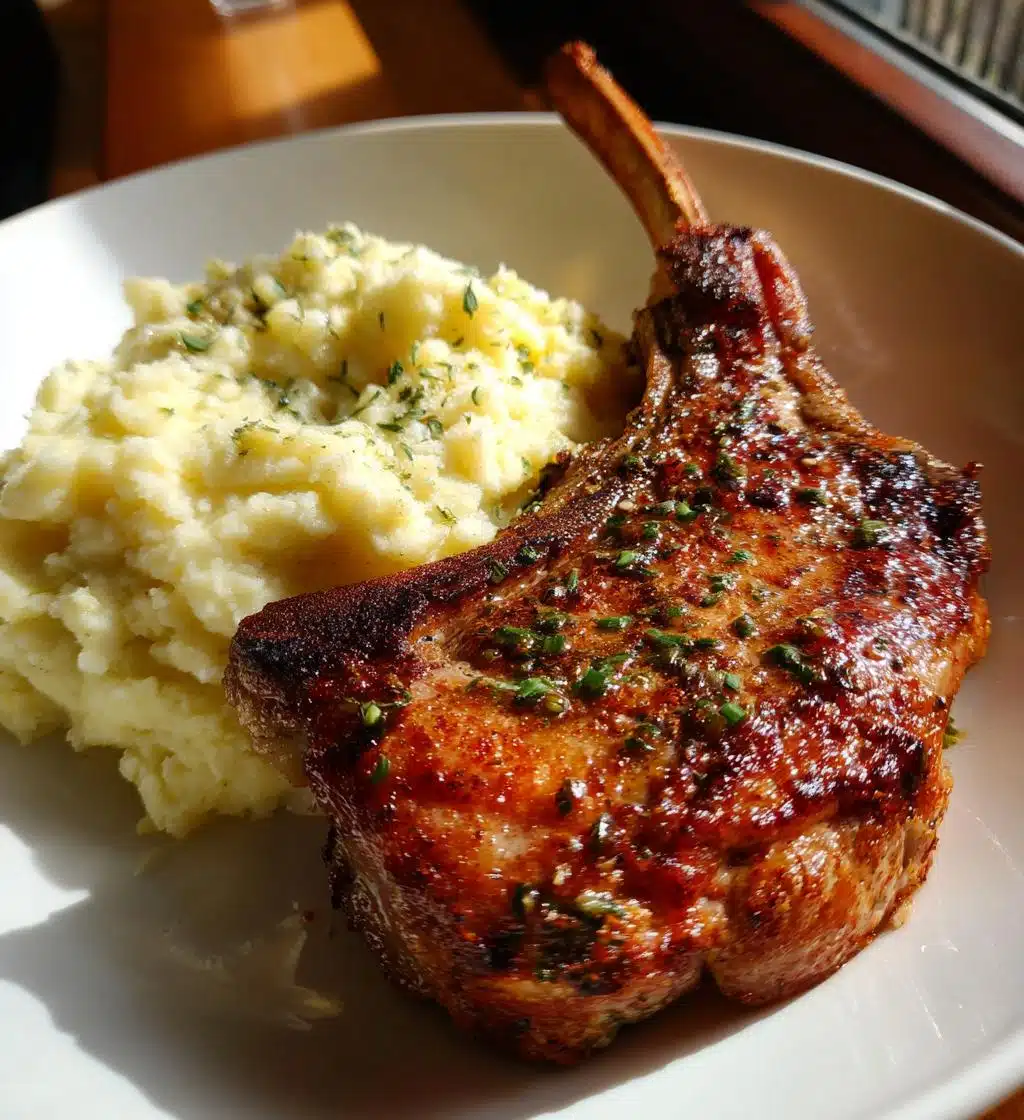 lamb schnitzel lemon butter mashed potatoes