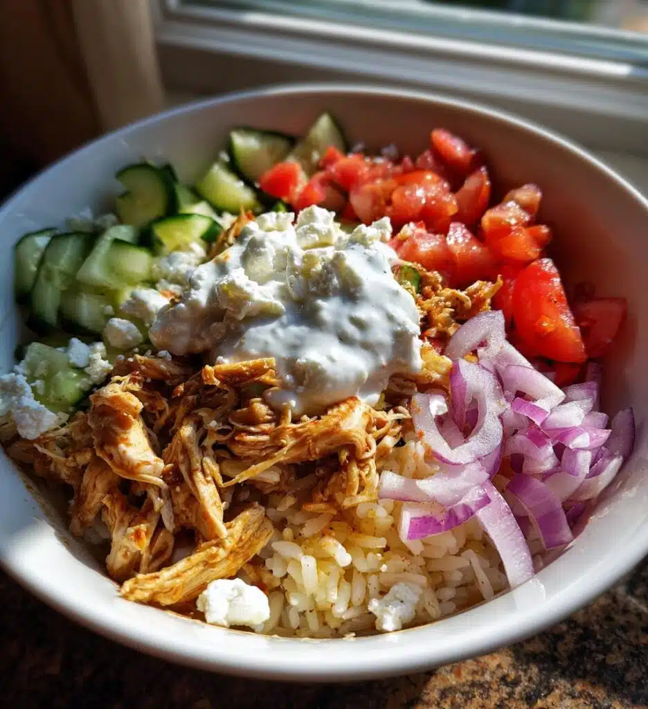leftover chicken gyros bowls recipe