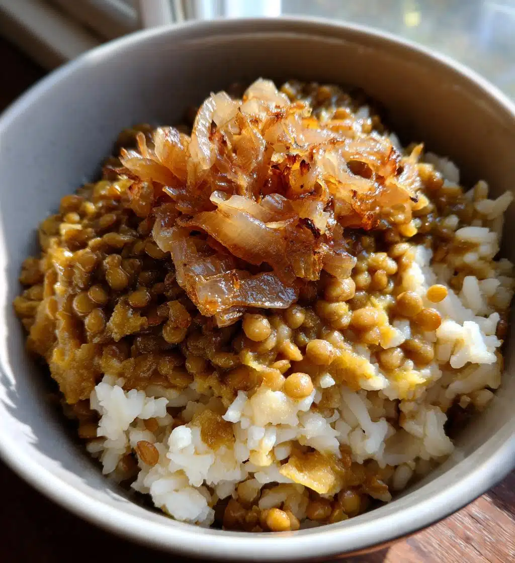 mujadara lentils rice - detail 1