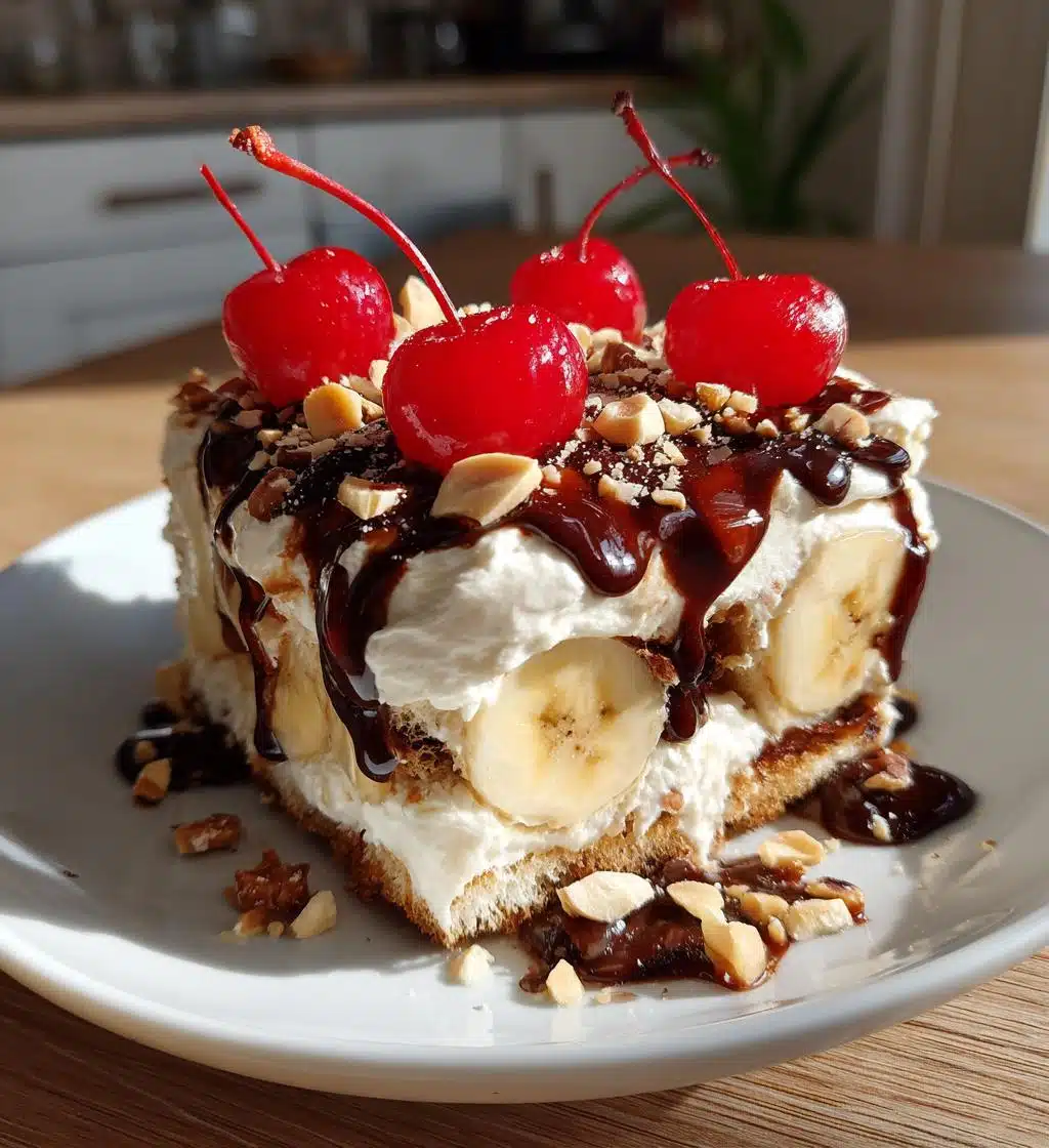 no bake banana split cake quick easy dessert - detail 1