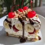 no bake banana split cake quick easy dessert