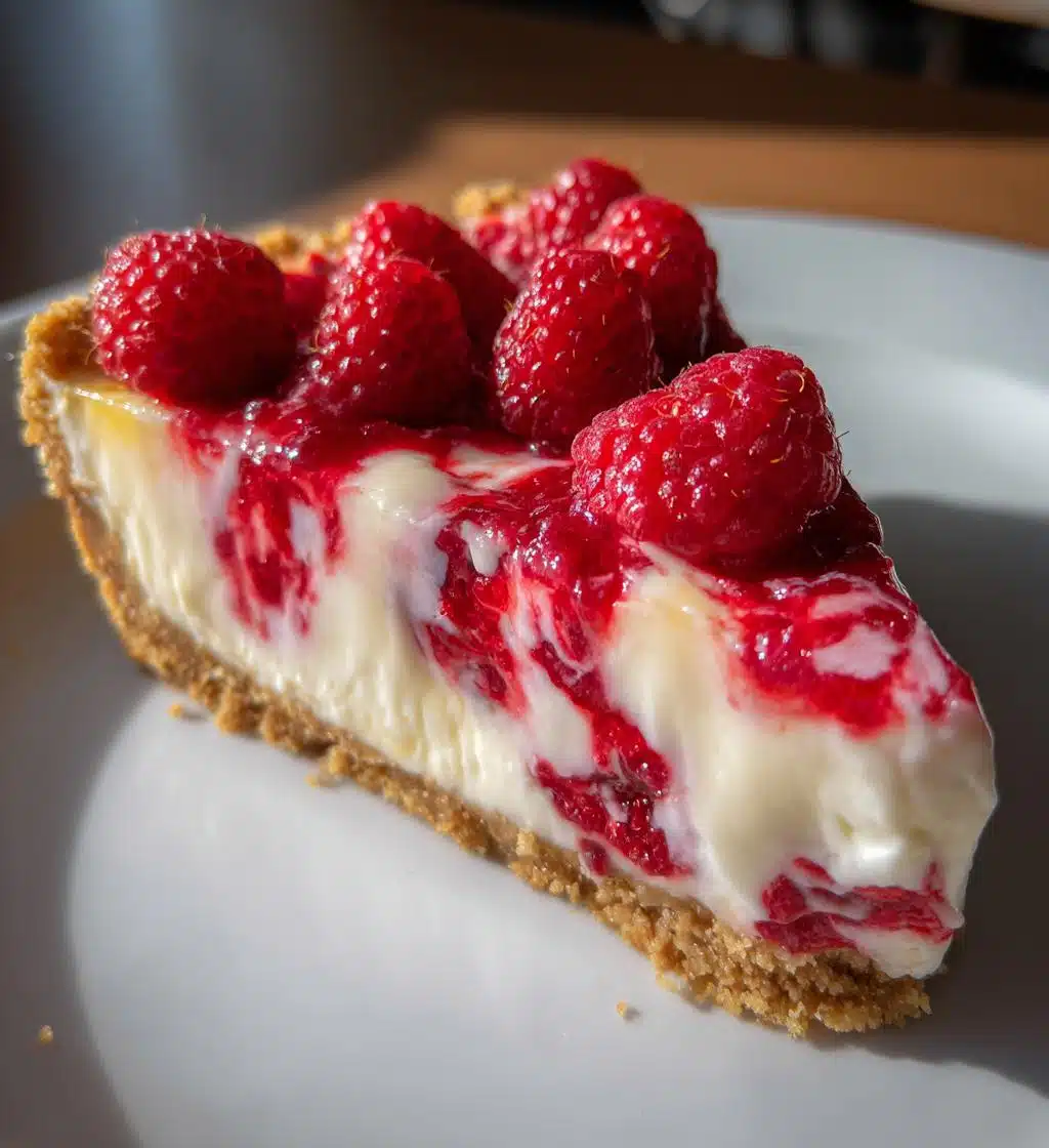 no bake raspberry cheesecake - detail 1