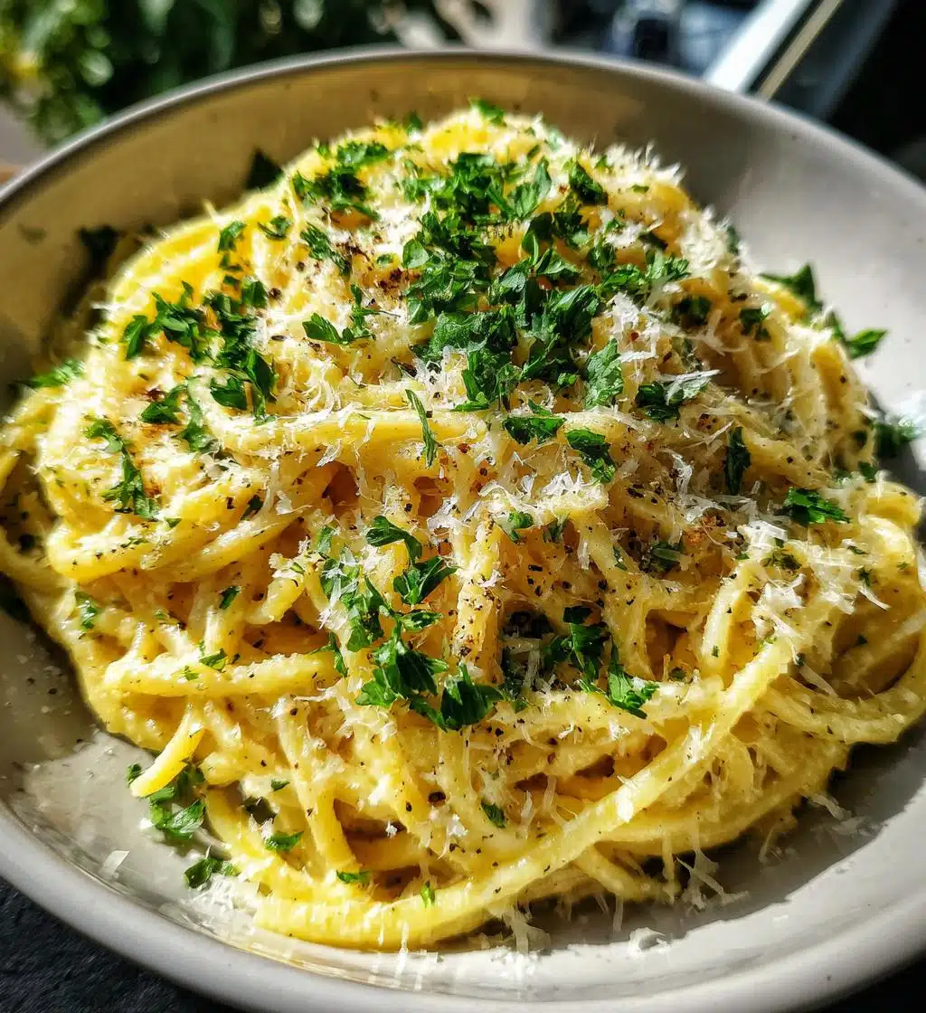 one pot lemon garlic parmesan pasta recipe - detail 1