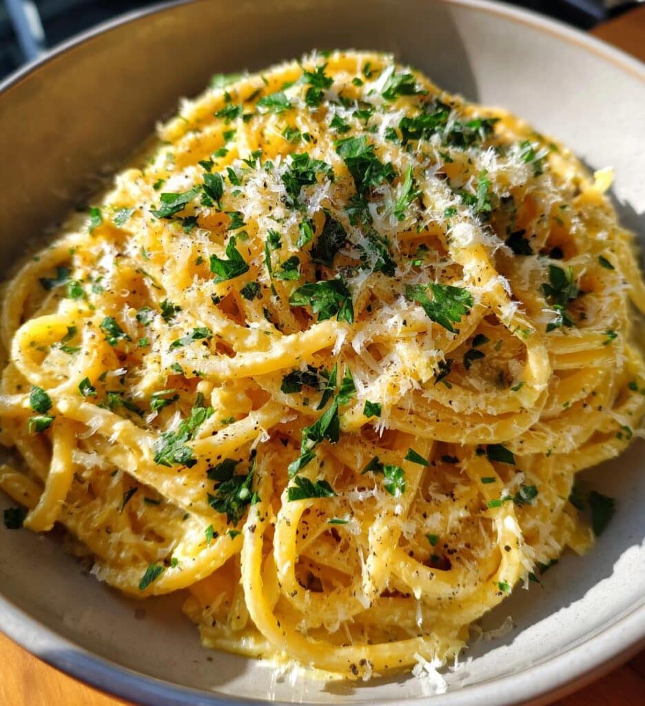 one pot lemon garlic parmesan pasta recipe