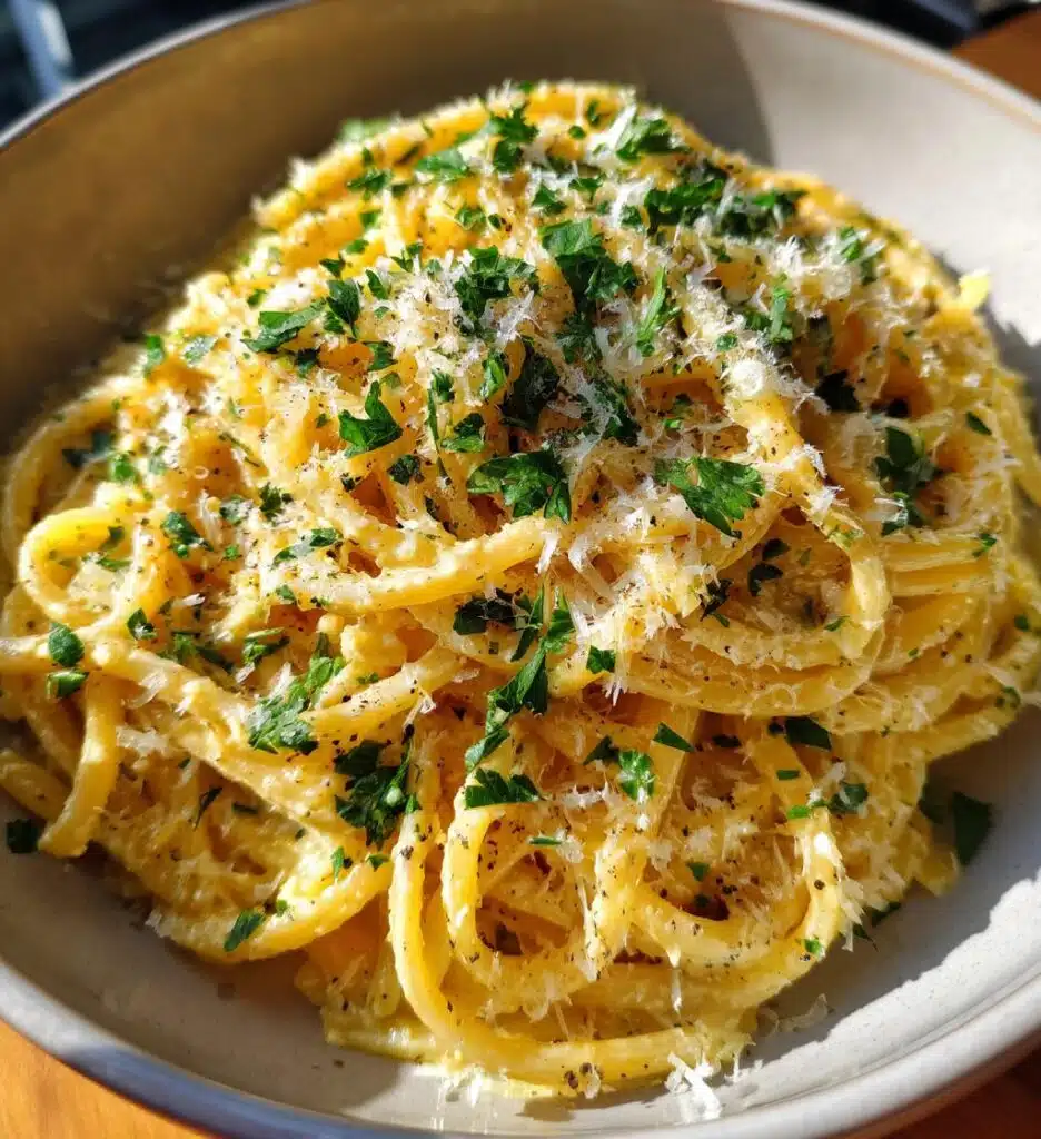 one pot lemon garlic parmesan pasta recipe