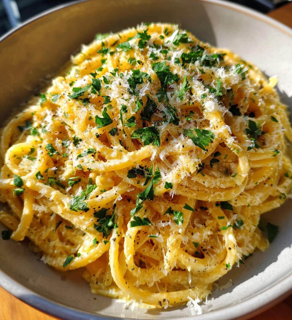 one pot lemon garlic parmesan pasta recipe