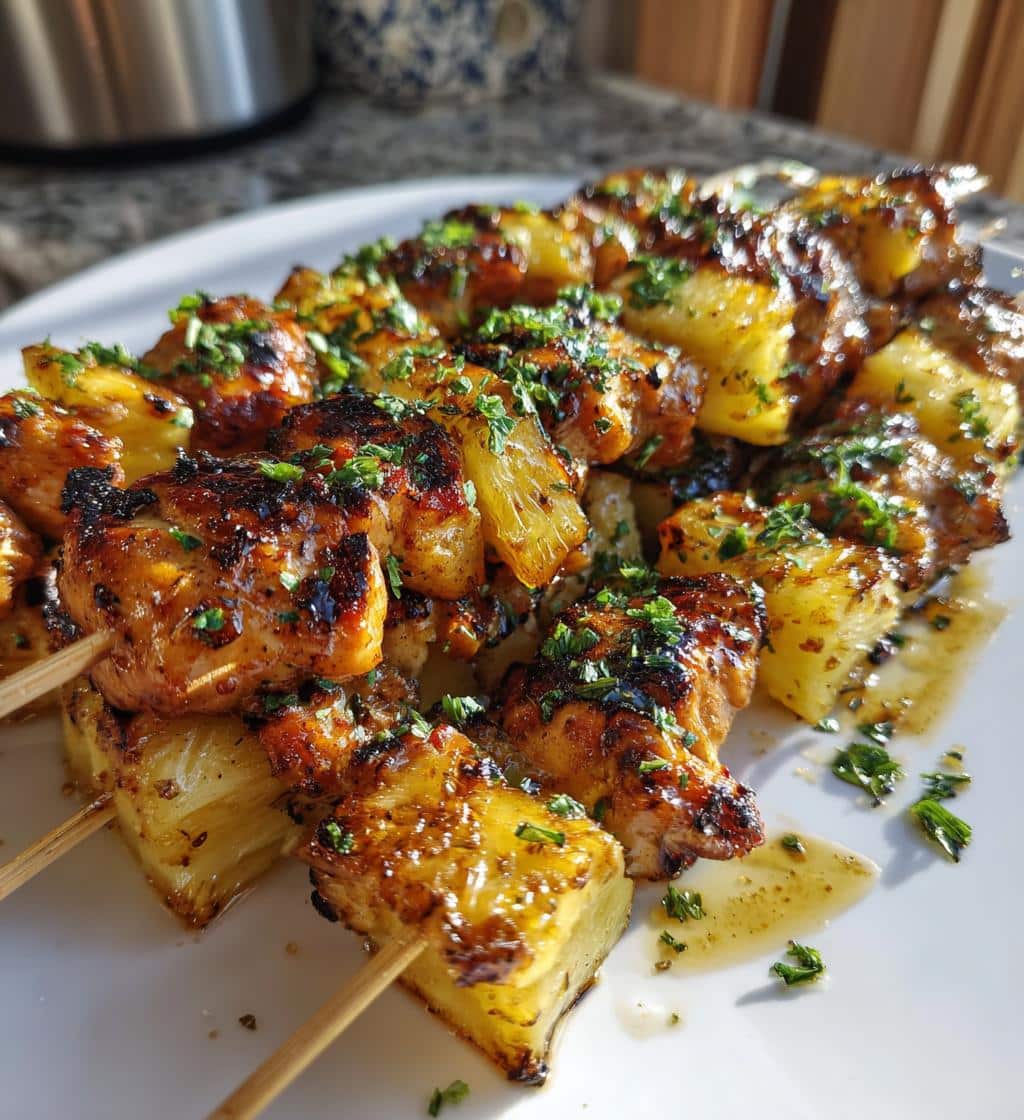 pineapple grilled chicken kebabs recipe - detail 1