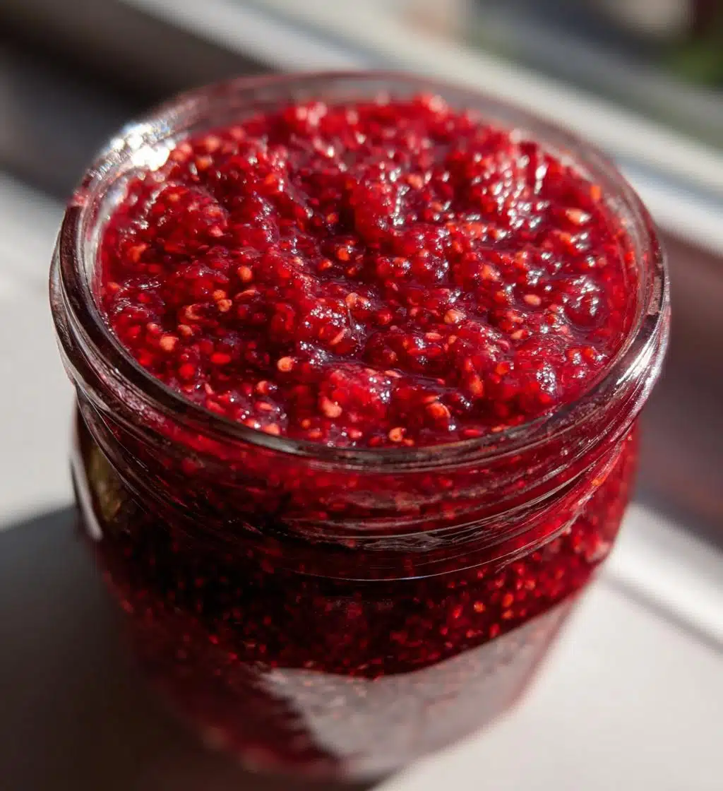 raspberry chia jam - detail 1