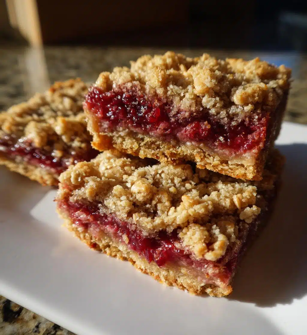 raspberry oatmeal crumble bars - detail 1